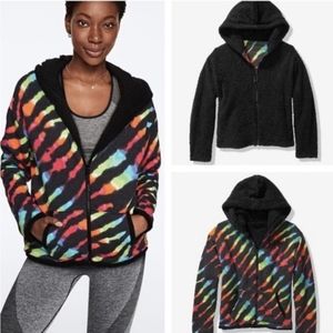 Victoria Secret PINK large Reversible sherpa lined full-zip jacket